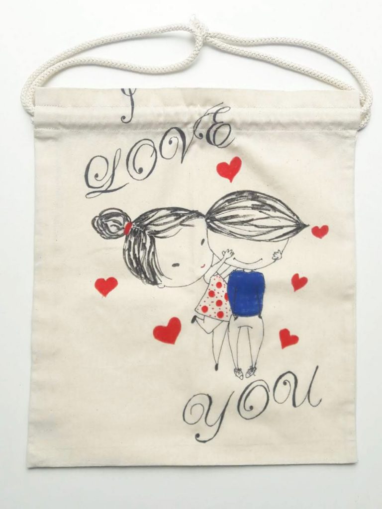 BOLSA EN TELA LOVE YOU
