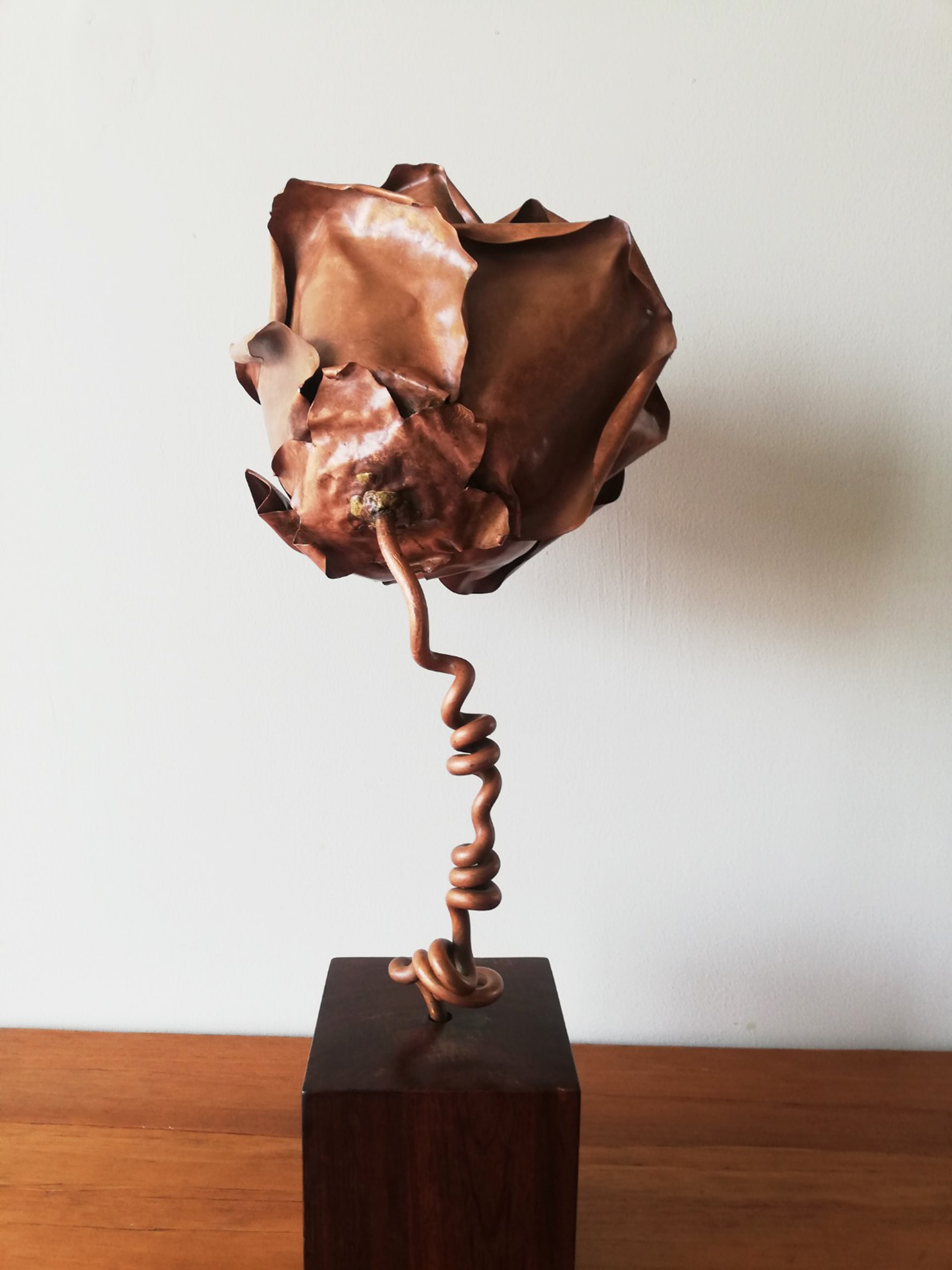 ESCULTURA DE COBRE- ROSA - Imagen 2
