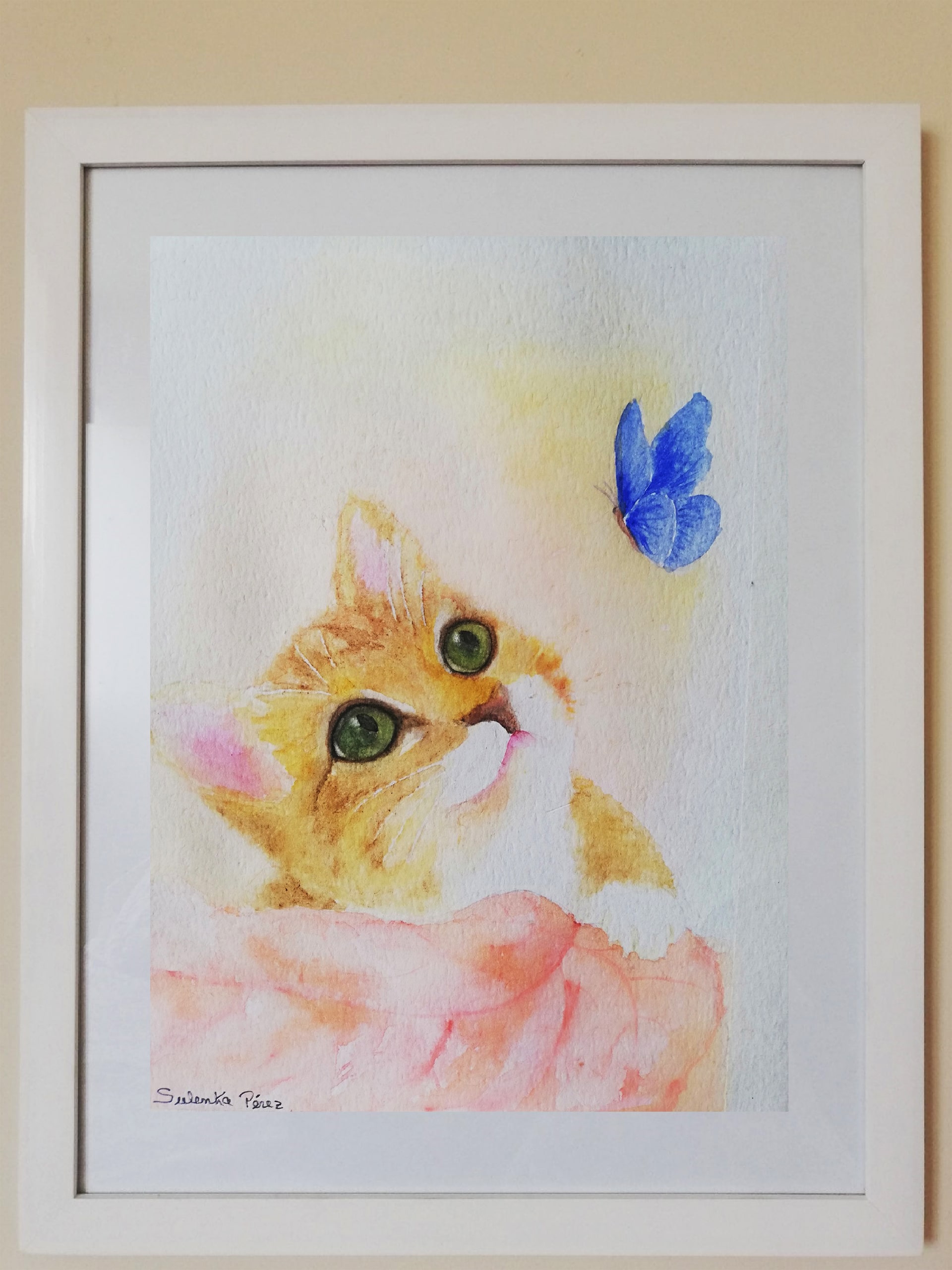 PINTURA ACUARELA gato jorg