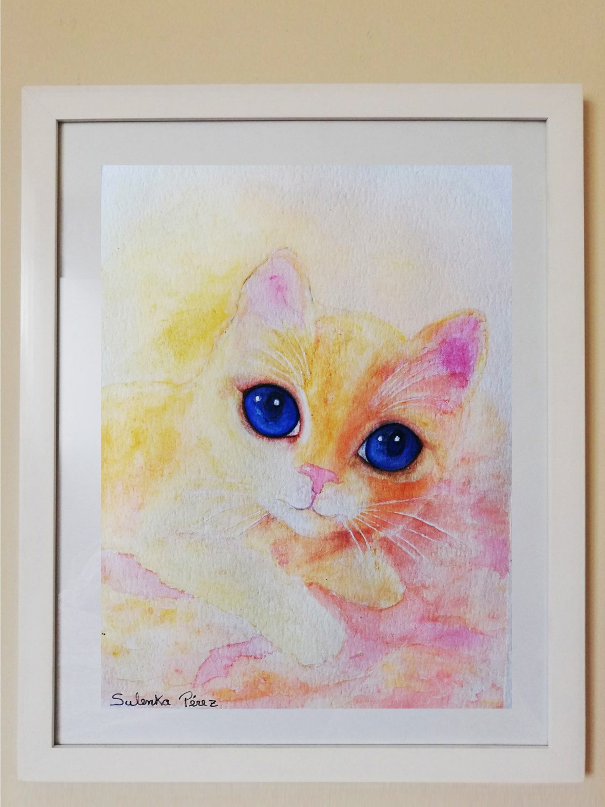 PINTURA  ACUARELA gato uri